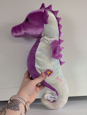 Scentsy Buddy Seahorse 15" Large Plush Purple Excellent Condition Marine Animal